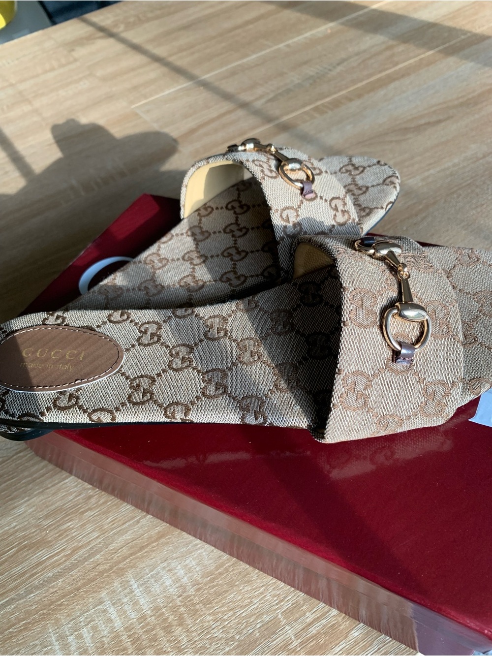 GG Monogram Horsebit Slide Sandals